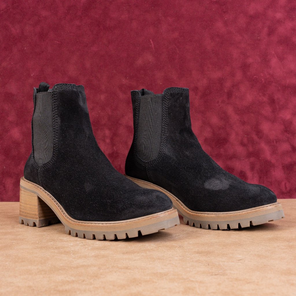 Pedro Garcia Women Zona Slip-On Black Smooth Suede Chelsea Ankle Boots 6us Eur36
